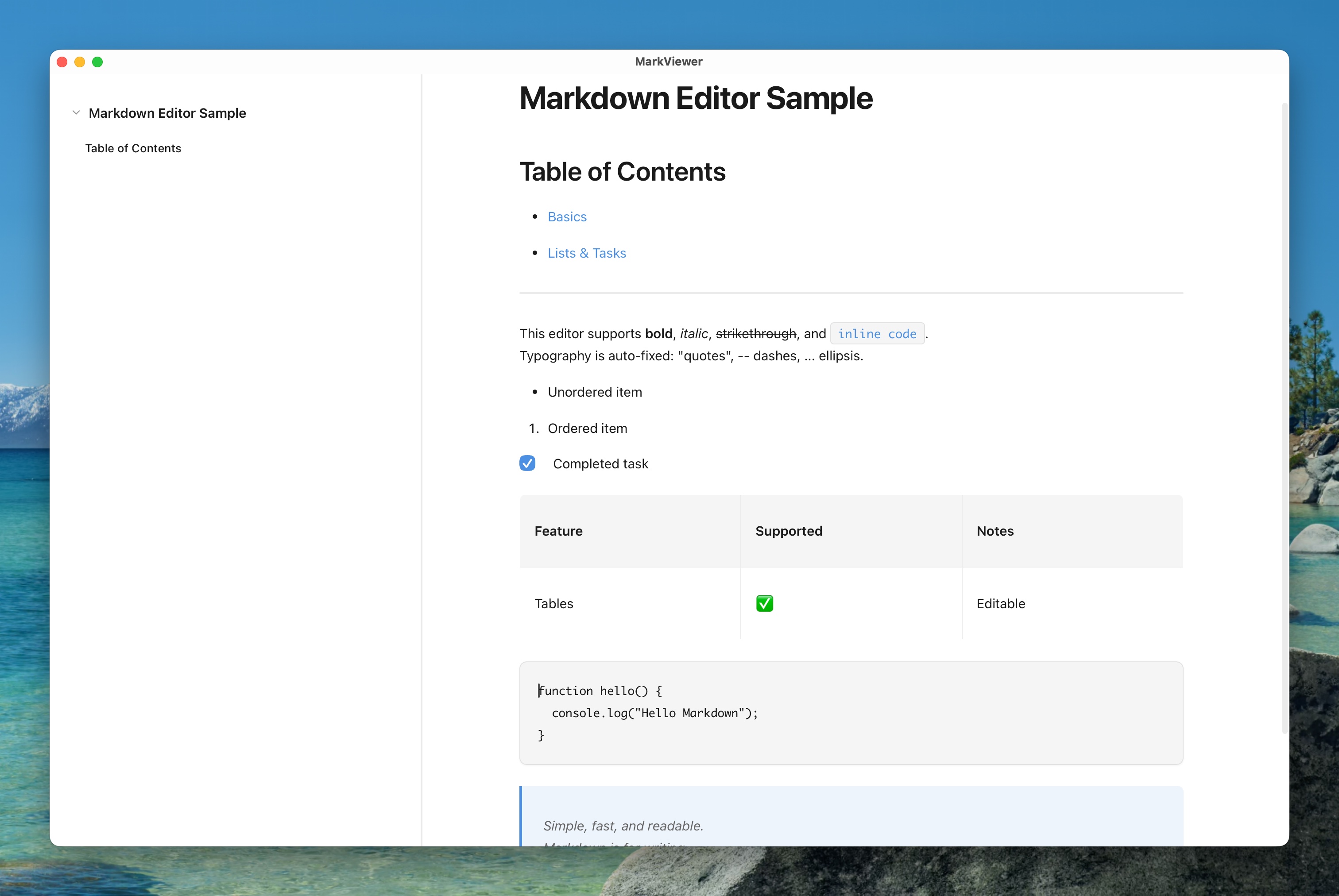 MarkViewer Screenshot